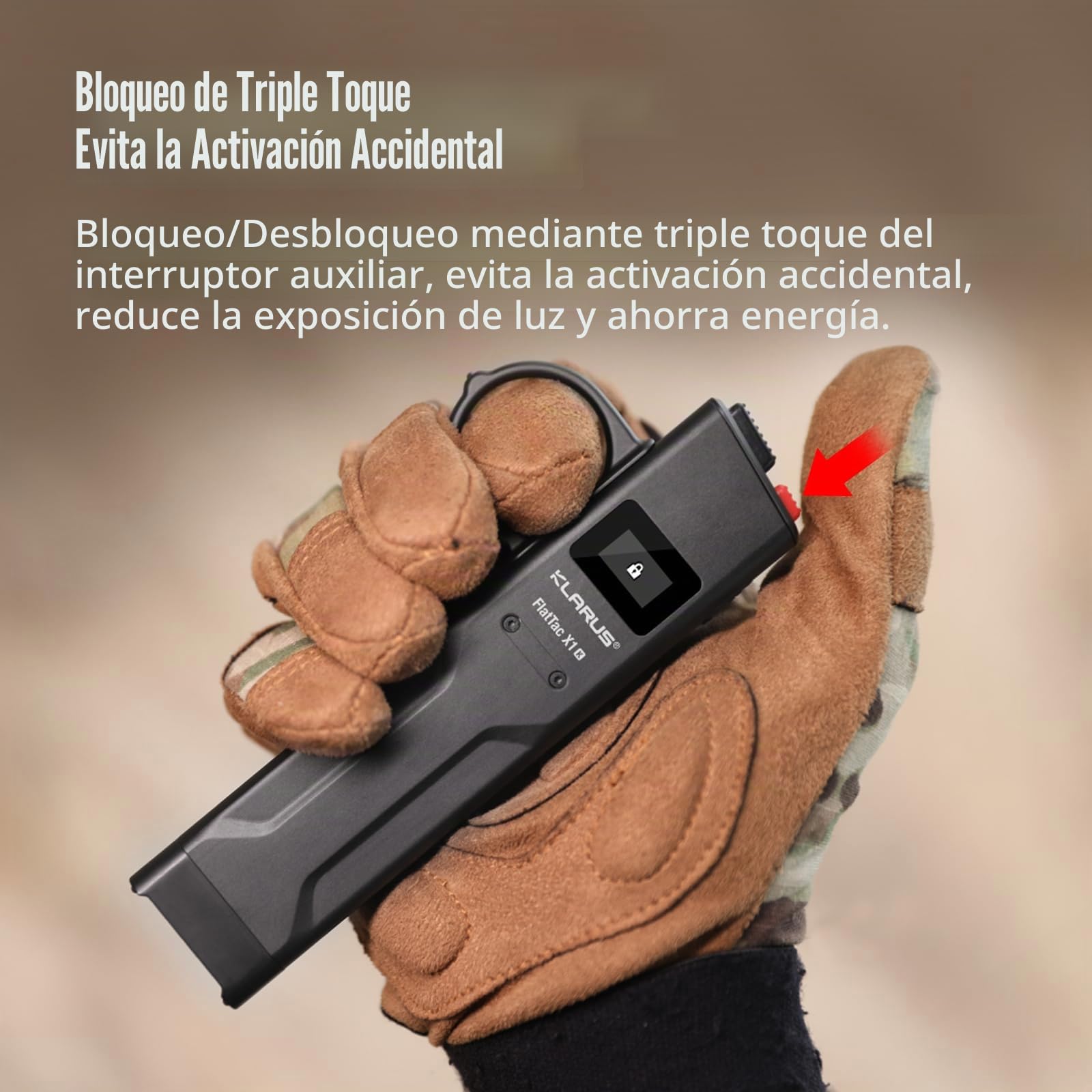 klarus FlatTac X1 Uitra Slim Tactical - Linterna táctica compacta de 4200 lúmenes con doble interruptor, IPX6 resistente al agua, perfecta para uso al aire libre, servicio y emergencia (Negro)