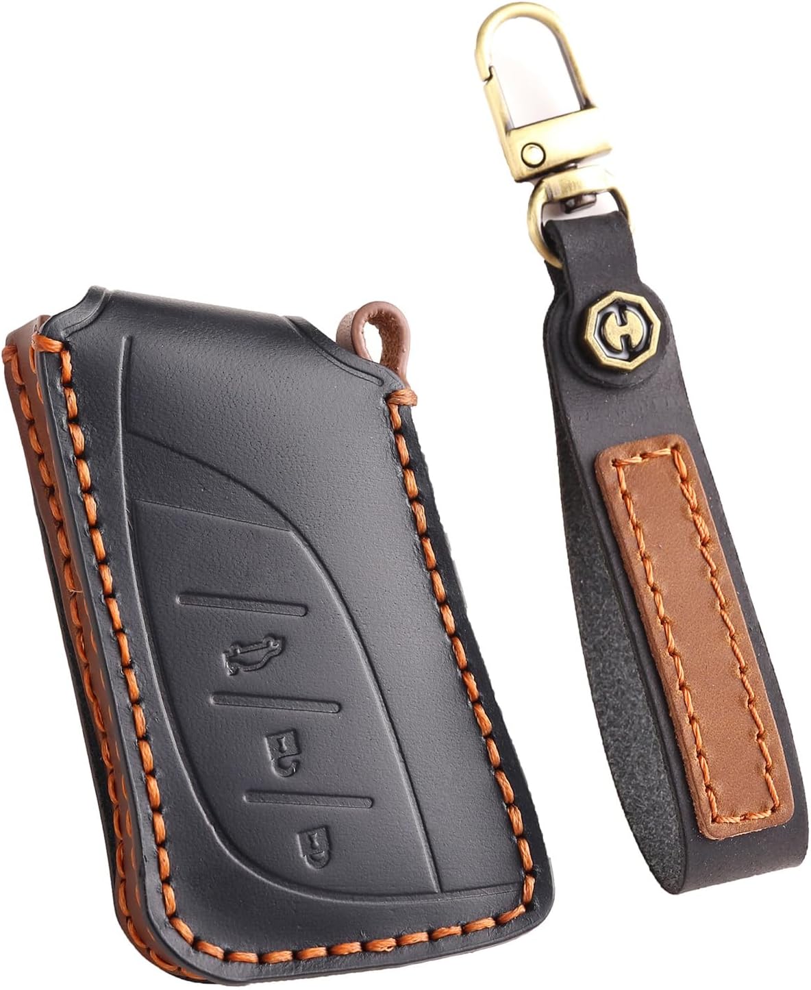 Car Key Case Key Protector Leather Fits Lexus UX200 UX250H US200 US260H ES200 ES350 LC500 LS500 LS500h UX ES GS NX Key Cover Key Case Key Fob 3 Buttons, 3-button black, 3 Tasten