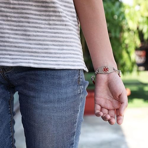 Miniatura 7 de Etiqueta de identificación de alerta médica de acero inoxidable de grabado libre para pulseras de identificación médica personalizada