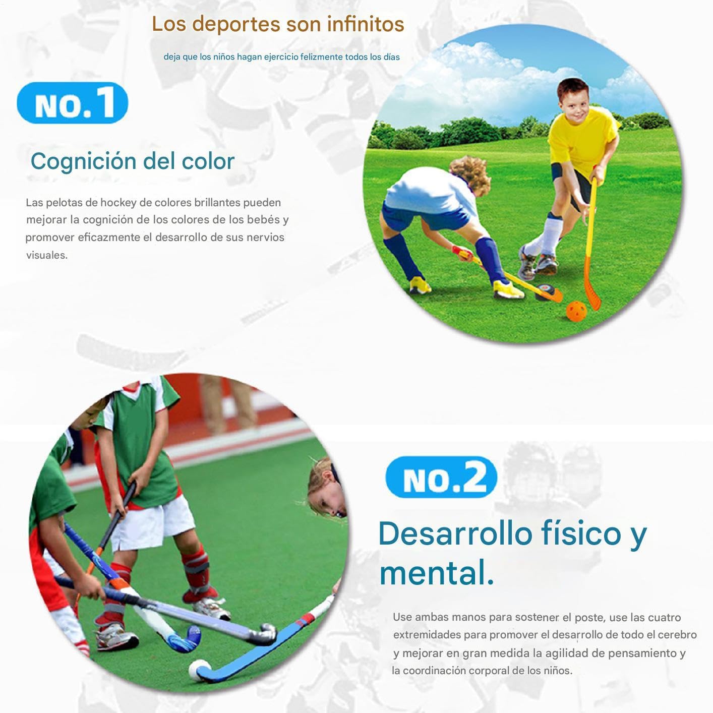 Genérico Palos de Hockey para Interiores,Palos de Hockey para niños | Juego de Palos de para Principiantes | Juego de Pelotas de sobre Hielo al Aire Libre para niños, Juego de Palos de