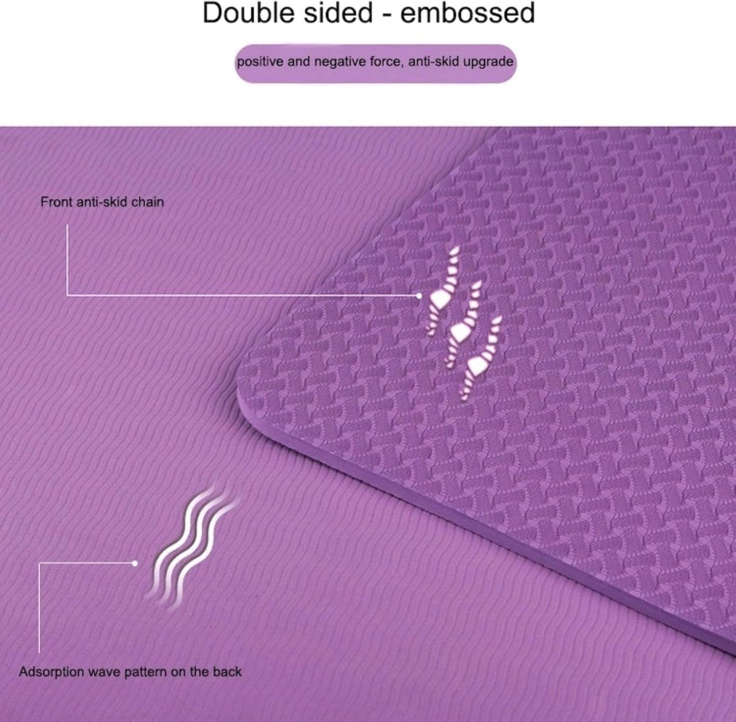 Eco Friendly 8mm Thick Yoga Mat with Alignment Lines Premium Anti-Tear Exercise Yoga and Meditation Mat with Carrying Strap (72"L x 24"W x 8mm Thick)