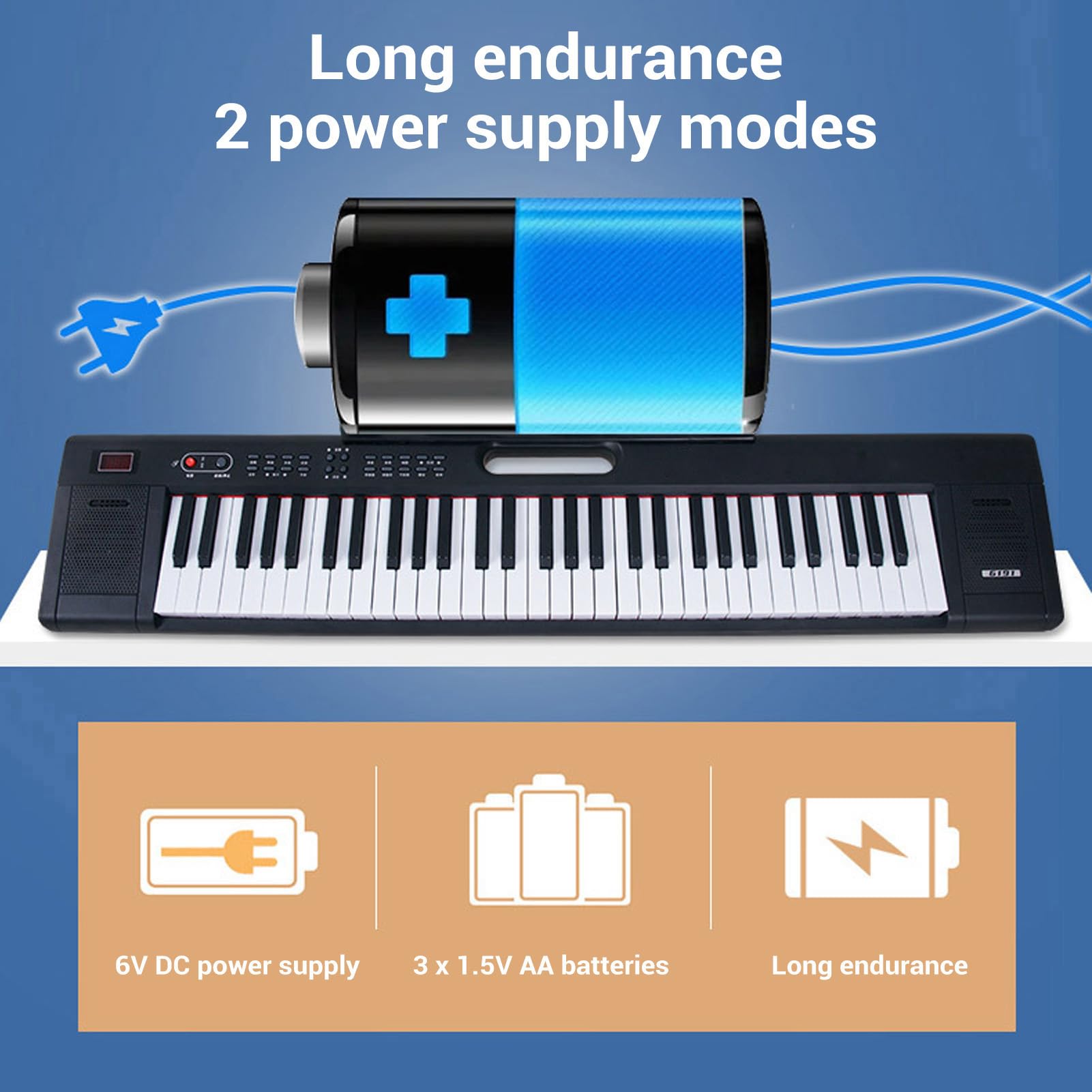 Tastiera di Pianoforte a 61 Tasti Tastiera Elettrica Portatile 200 Suoni 200 Ritmi 60 Brani Dimostrativi per Principianti (Spina europea)