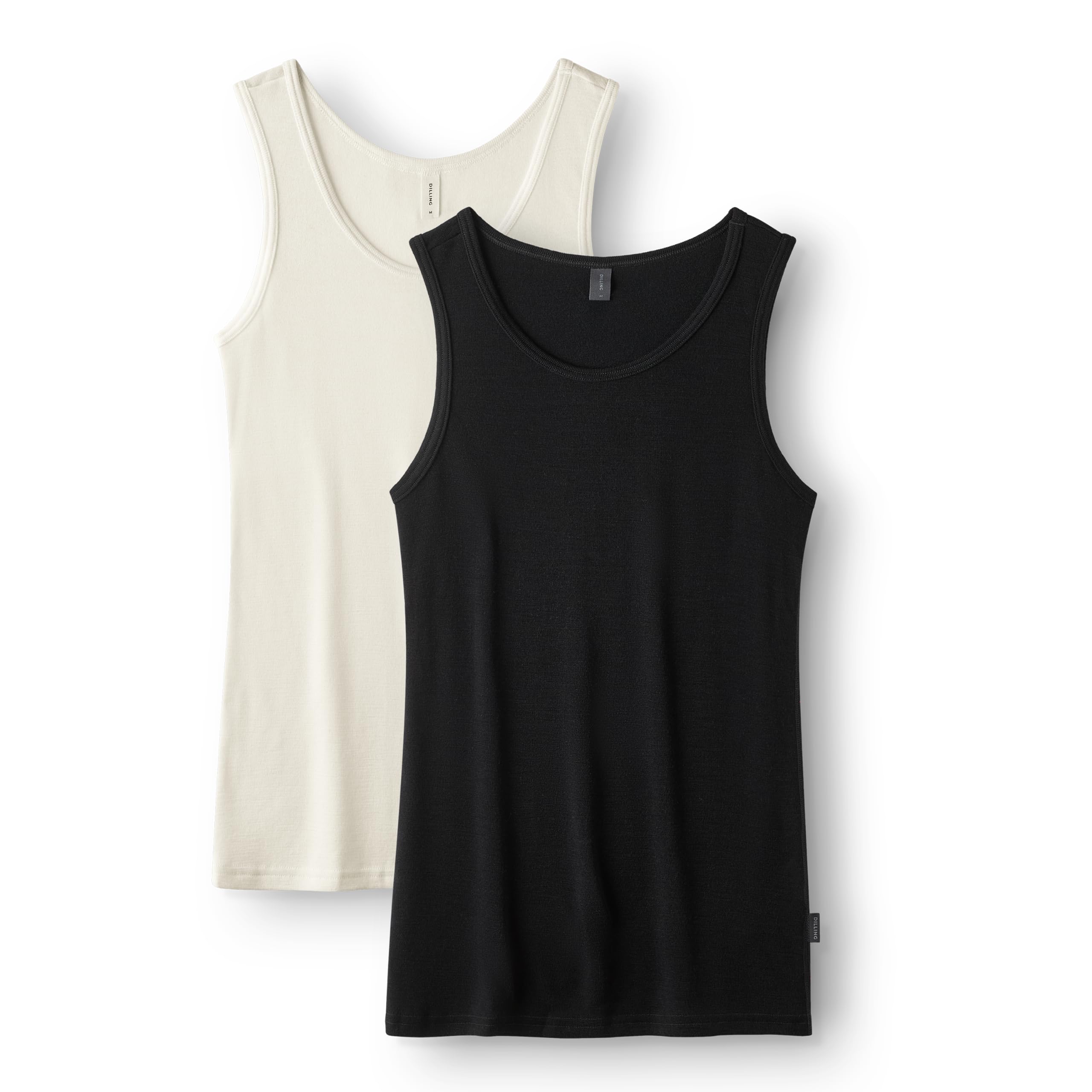 Dilling Herren Tanktop Merinowolle – Merino Unterhemd Baselayer, kratzfrei (2er-Pack)