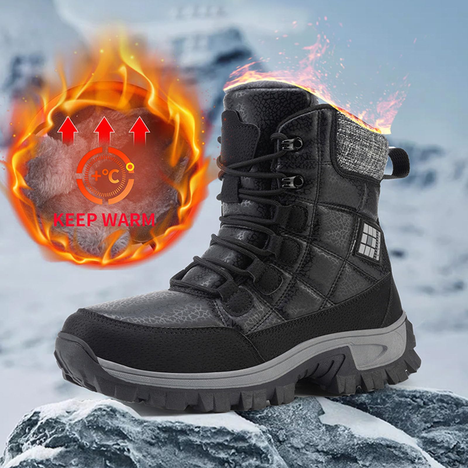 Stivali da Neve Unisex con Termica Outdoor | Stivali Coppia Caldi con Interna, Design Unisex per Inverno, Neve, Viaggi e Tempo Libero