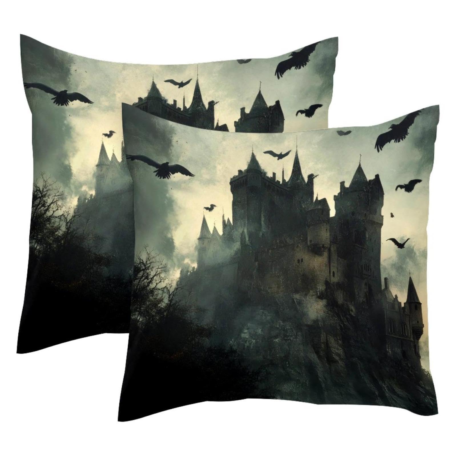 Coussin Halloween velours 50x50 cm idéal pour un salon mystérieux