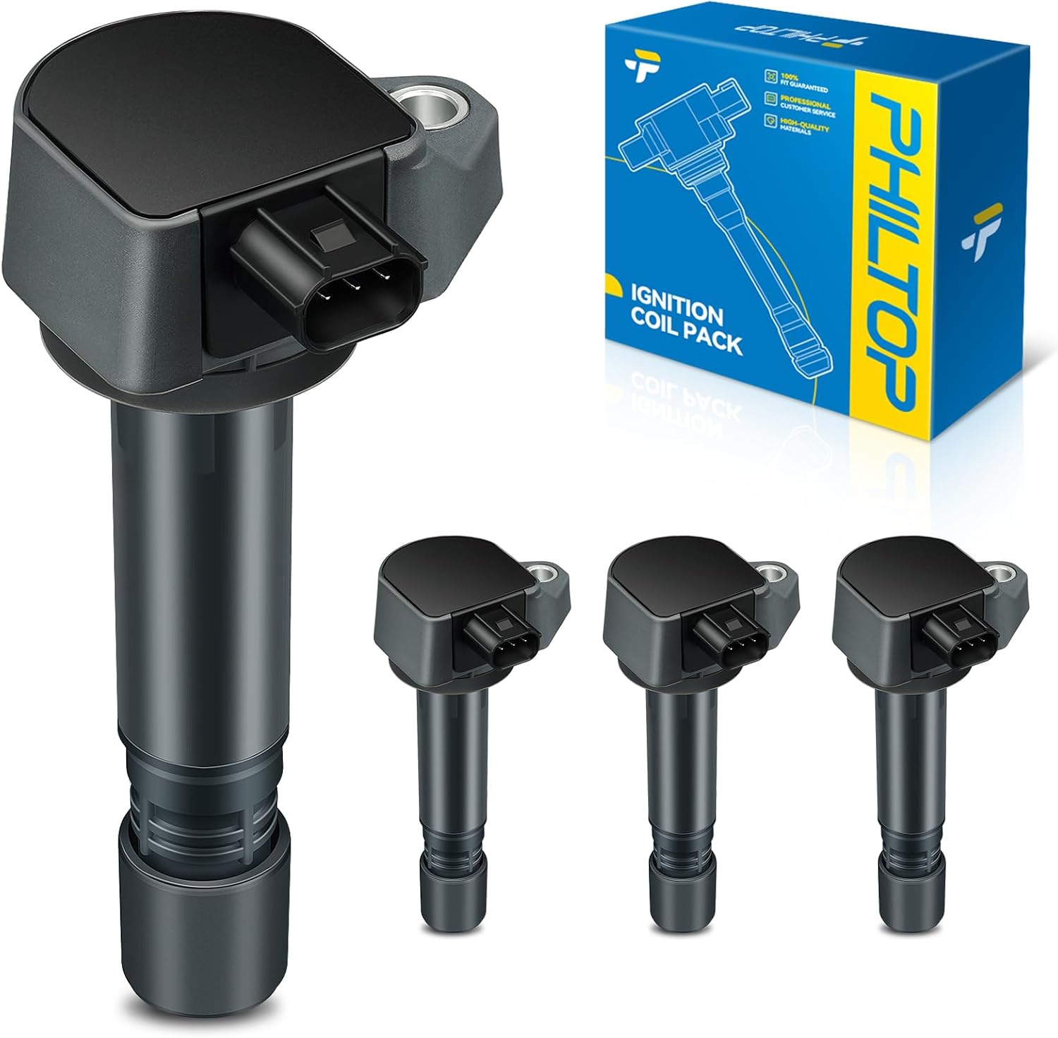 PHILTOP UF582 Ignition Coil 4 Packs Fit for 2006-2011 Civic 1.8L