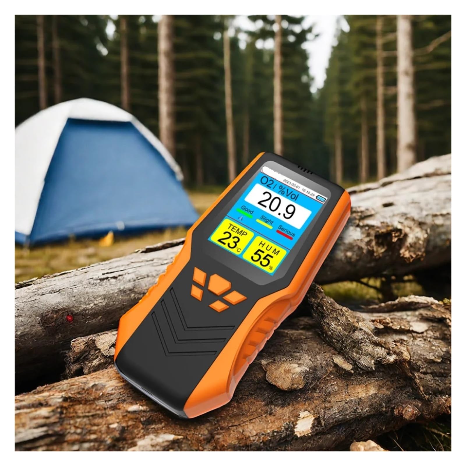 DM68 Monitor jakości O2, przenośny miernik temperatury i wilgotności, domowy detektor gazu z wyświetlaczem LCD Daty w czasie rzeczywistym