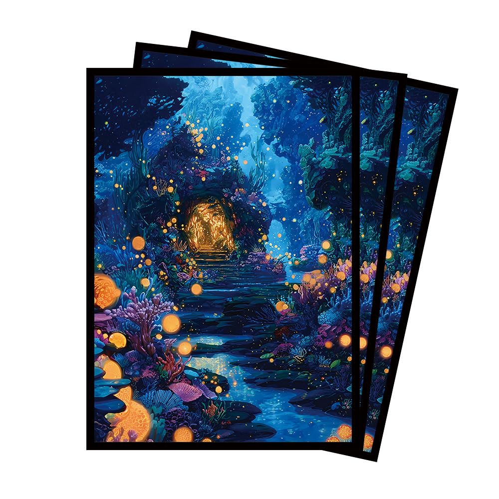 MTG Card Sleeves, 100 Standard Size 66 x 91 mm Deck Protectors, Premium Matte Trading Card Sleeves for MTG Commander and TCG Players (Blue Water Realm)