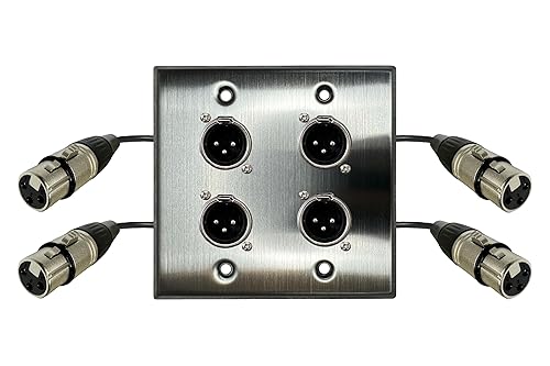 Miniatura 11 de Placa de pared XLR premium, sin soldadura, placa de pared de audio, para instalación de audio profesional (hembra a hembra 1 puerto)