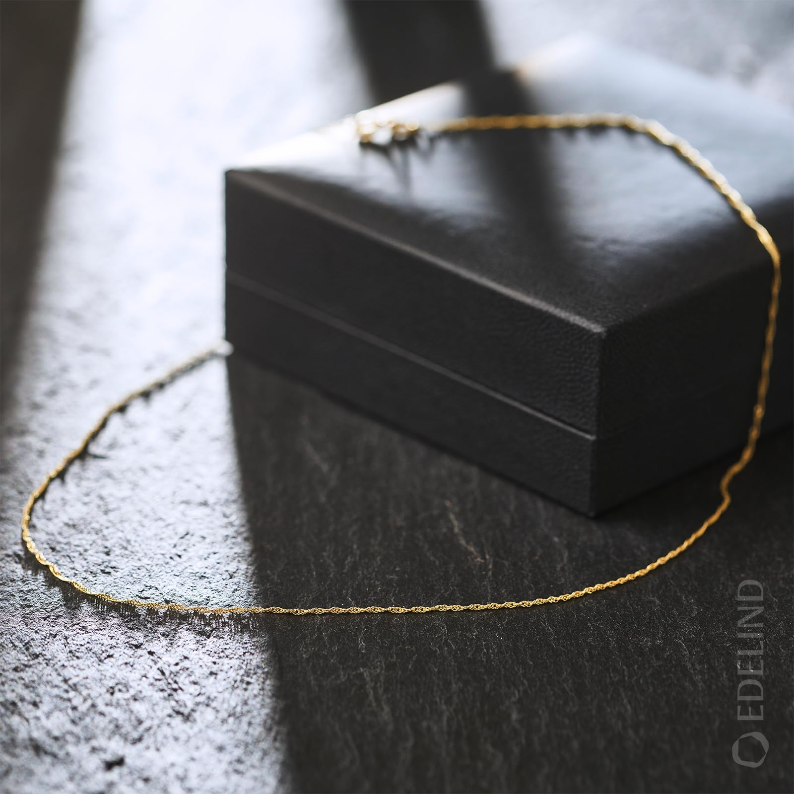 EDELIND Goldkette Damen 585 333 Echtgold - Singapurkette 1 mm Gelbgold auch 375, 750 - mit Geschenkbox