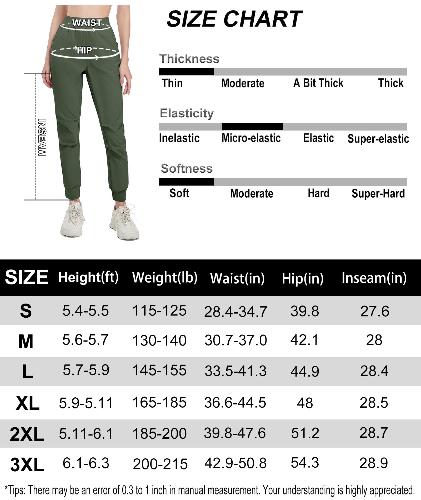 HIBETY Pantaloni da golf da donna, elasticizzati, a vita alta, leggeri, con protezione solare, ad asciugatura rapida, per lavoro e viaggi