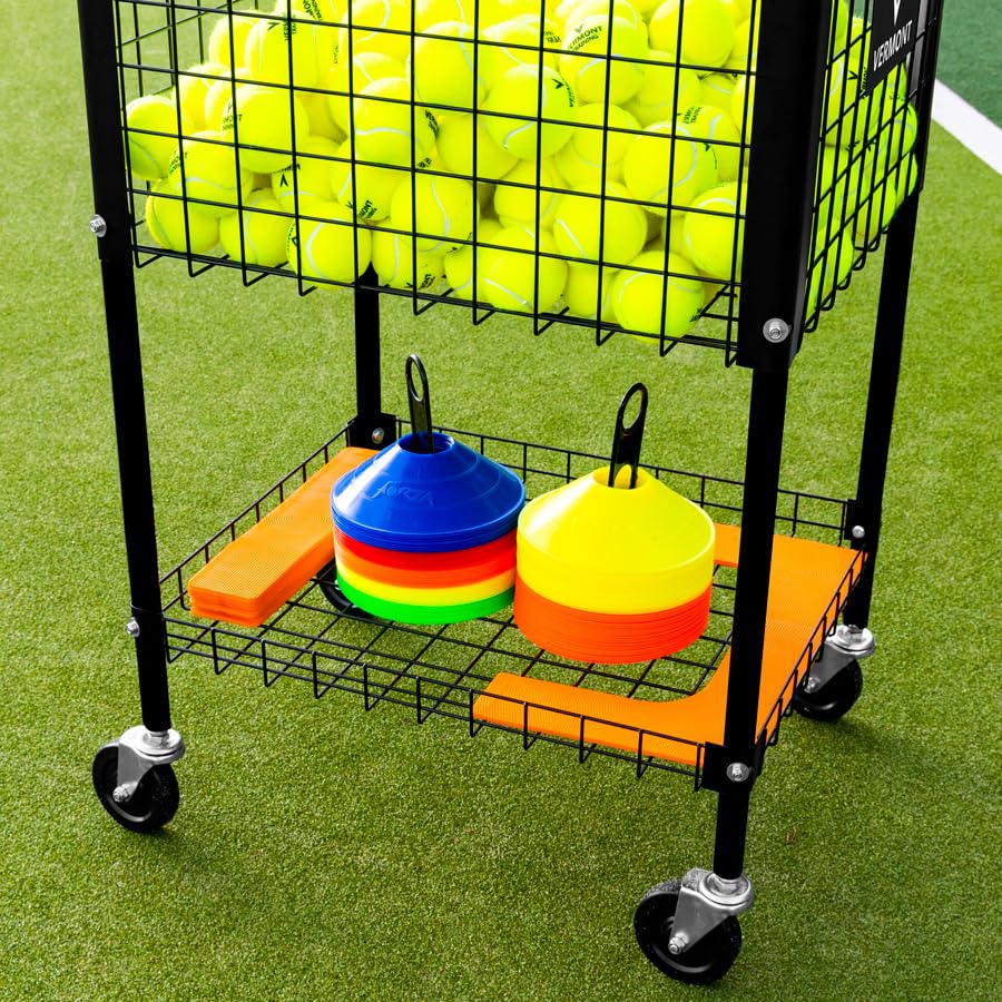 Vermont Cesto Portapalline Tennis - Capacità 325 Palline Con Carrello Per Allenatori - Foto 2