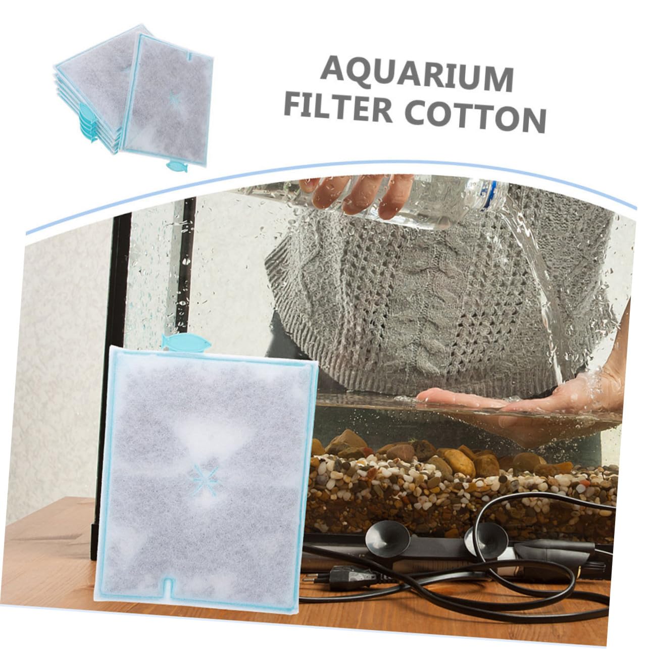 12 Piezas Filtro de Algodón para Acuario Práctico Compatible con Tanques Pequeños Alta Permeabilidad y Filtración Eficaz para Agua y Saludable