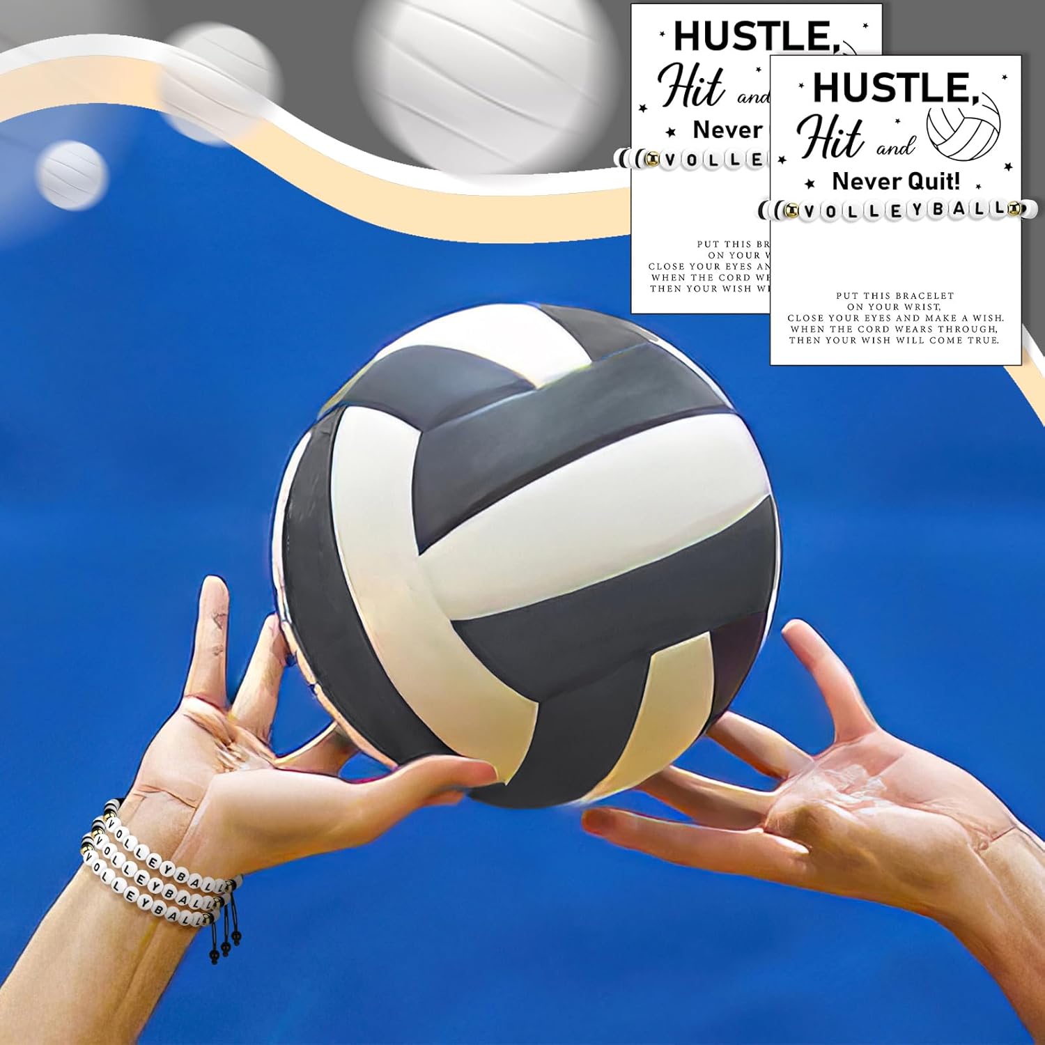 24 Pcs Valentines Gift Volleyball Charm Bracelet Gifts with Cards Adjustable Braided Bracelet Volleyball Party Favors Inspirational Sport Accessories for Valentines Teams Player Women Birthday - Image 4