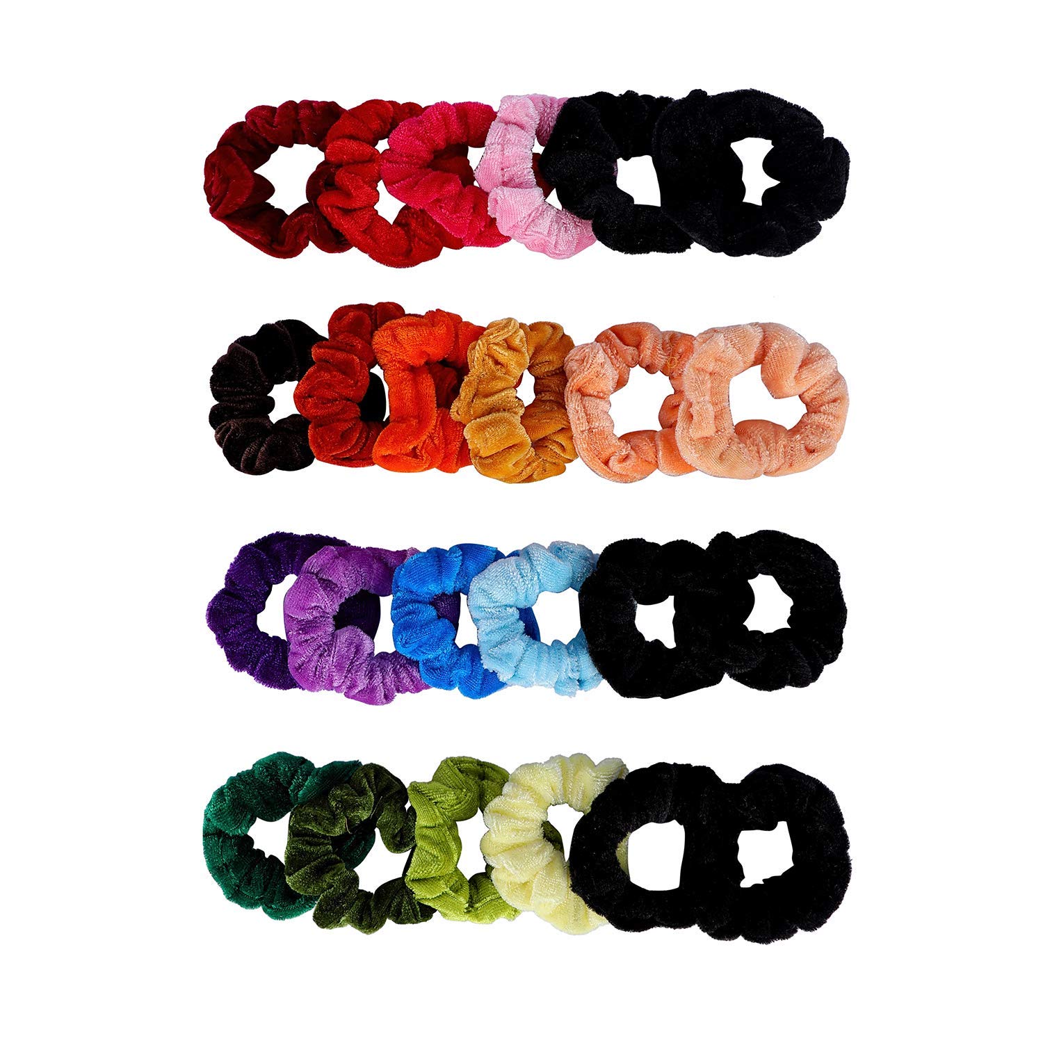 NANDANA COLLECTIONS Velvet Scrunchies Hair Bands Rubber Bands Hair Ties for Women and Girls Combo Pack of 24 (B0B42WJQ49) Amazon Price History, Amazon Price Tracker