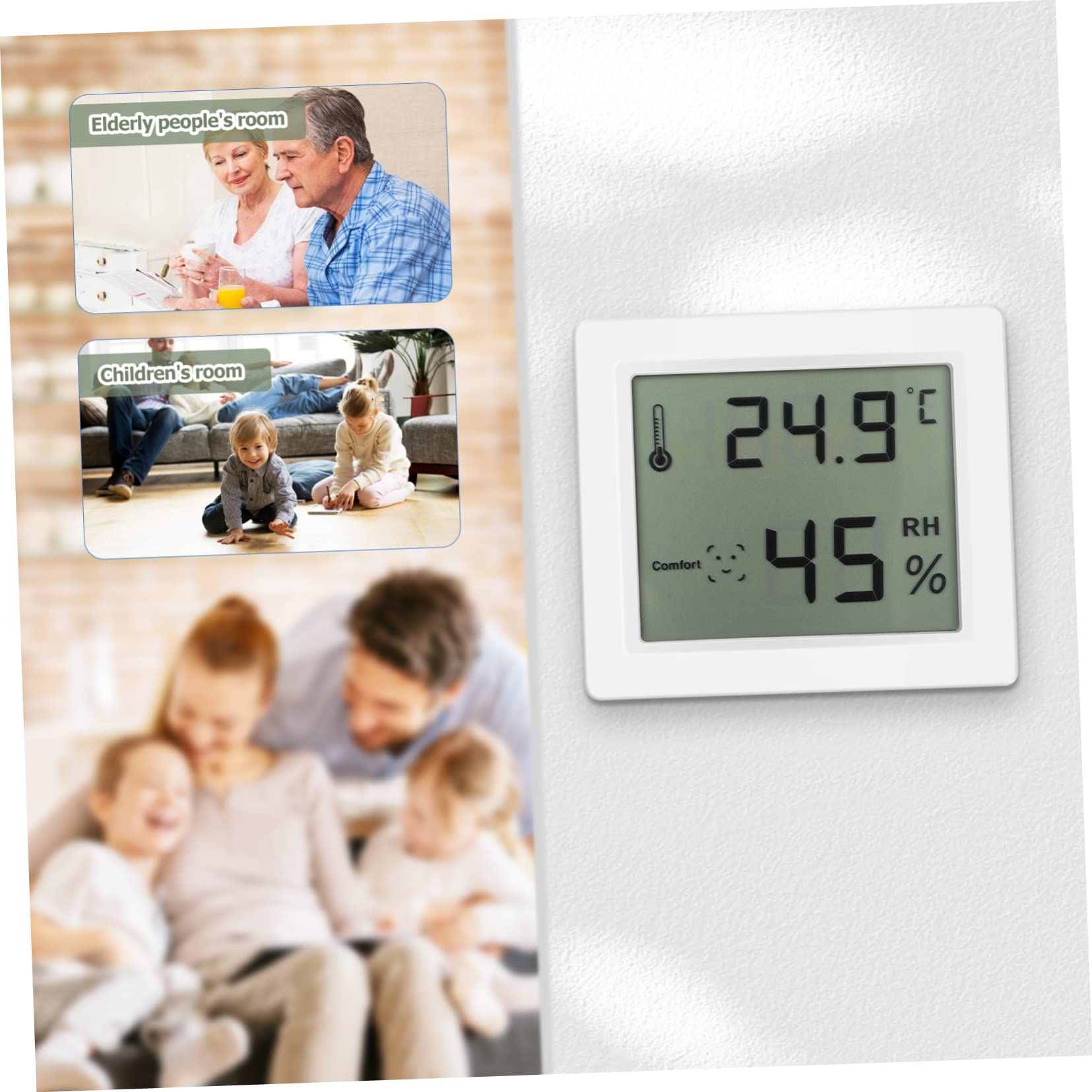 Abaodam 2 Ensembles Hygromètre D'humidité Numérique Ménage Thermomètres Pour Chambre Humidimètres Jauge De Mesure D'humidité Hygrometre Interieur Abdos 2 Pièces * 2