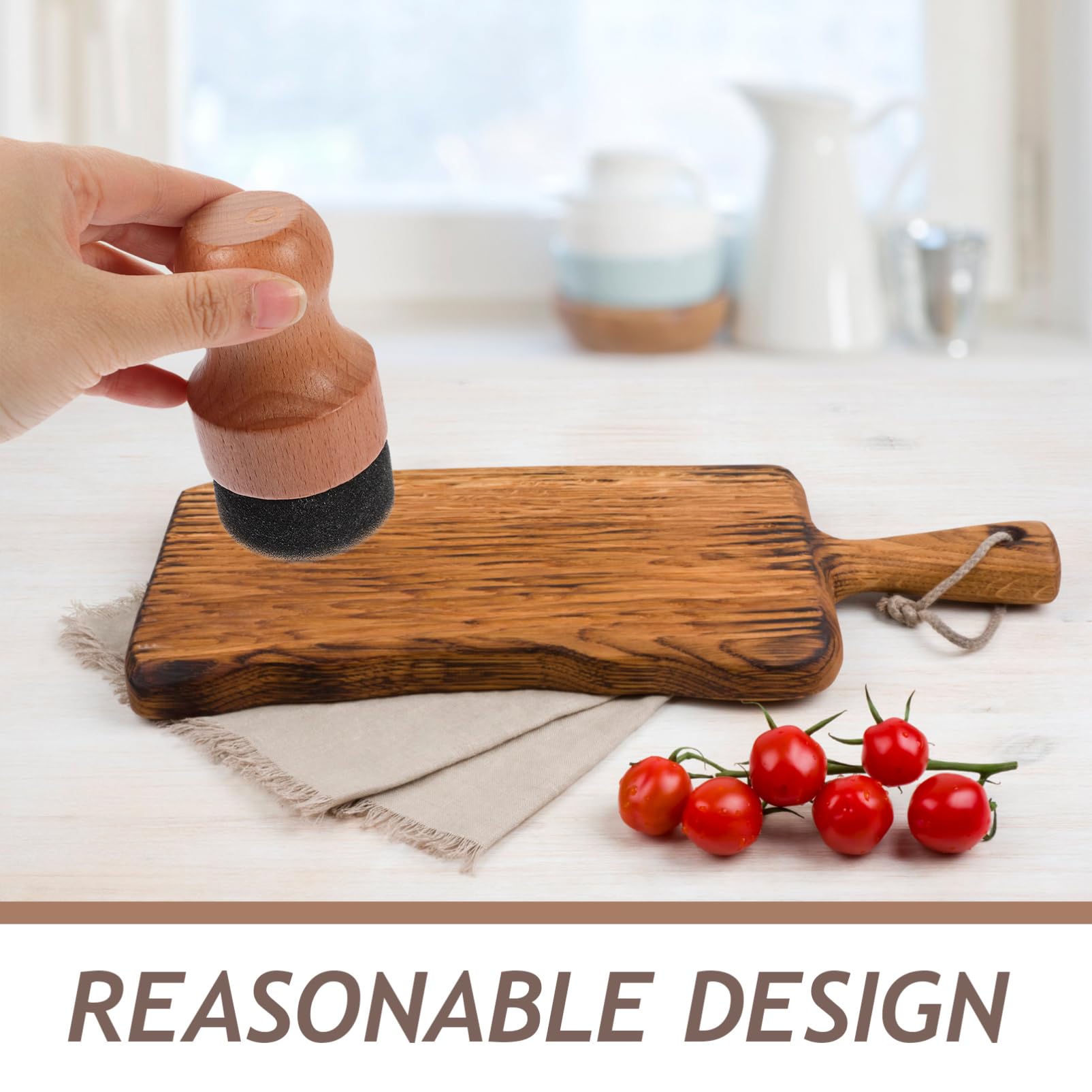 MOLUCKFU Oil Wax Applicator for Cutting Boards Ergonomic Wood Spatula Brush for Easy Application Countertops Chef Kitchens and Butcher Blocks Kitchen Tool