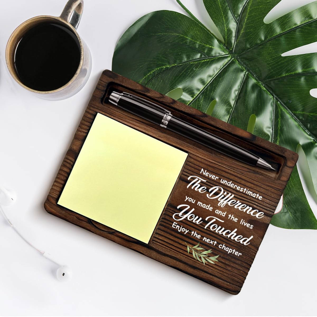 Coworker Gifts for Women Men Retirement New Job Going Away Leaving Gifts for Coworker Boss Leader Friends, Never Underestimate the Difference You Made Sticky Note Holder
