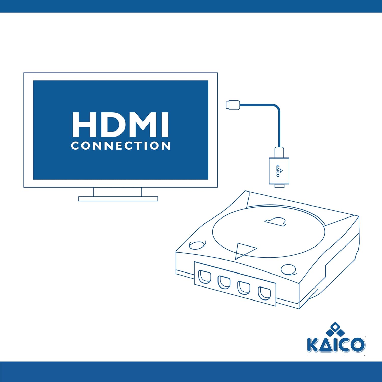 Kaico Dreamcast HDMI Adapter, Plug & Play Converter with VGA & RGBS Support | Supports VGA and RGBS output for Dreamcast games across all regions, with clear audio/video and no external power needed