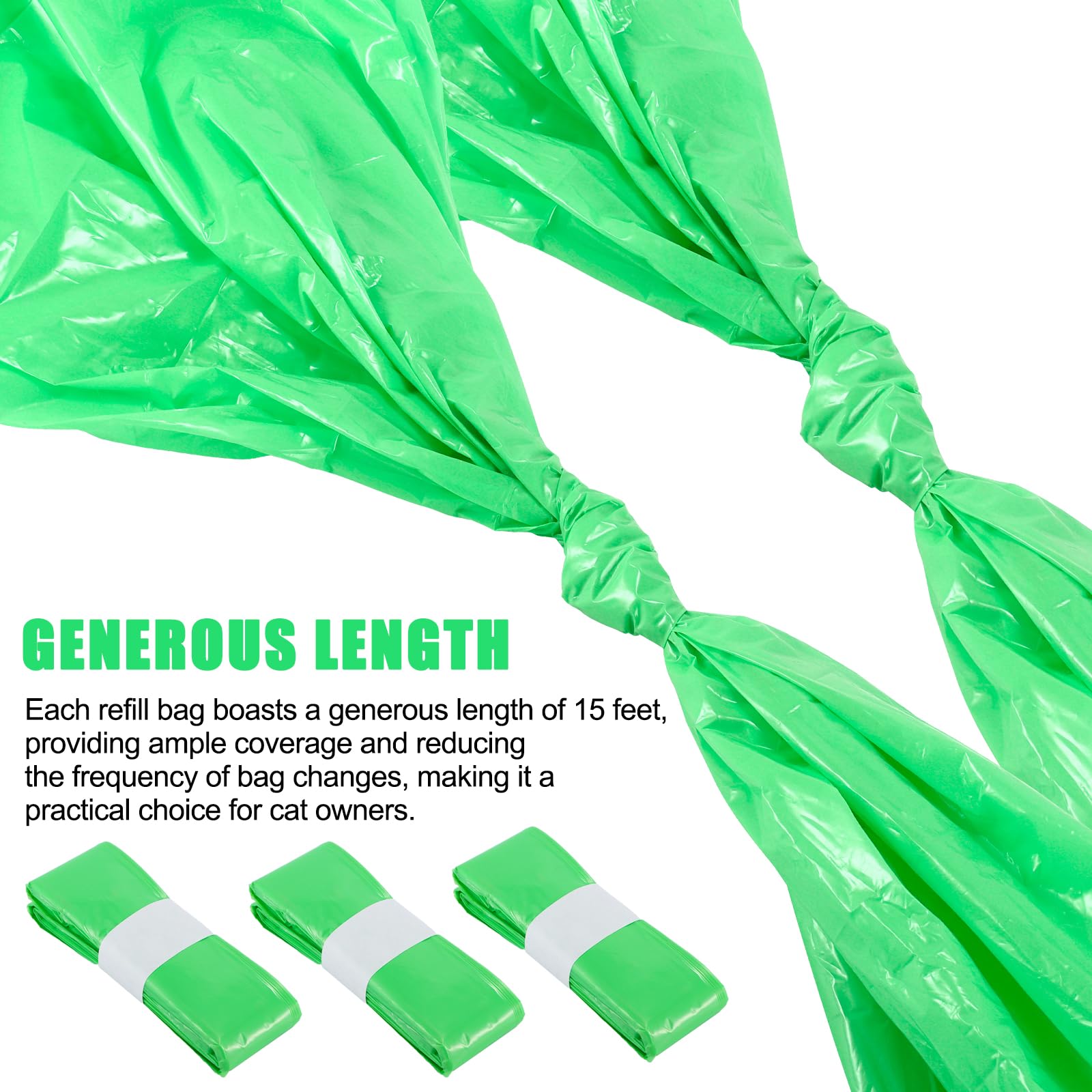 Bolsa Litiere Gato, bolsa de basura para gato, juego de 6 bolsas de basura para gatos, recargas de basura compatible con Litterlocker/Litter Genie, caja no incluida