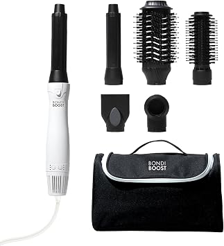 BONDIBOOST 6-in-1 Everlast Multi Styler & Dryer System - Wet to Dry Hair Styler, Hair Dryer Brush with Curlers, Round Brushes, Dryer & Concentrator Attachments, Versatile Heat & Airflow Settings