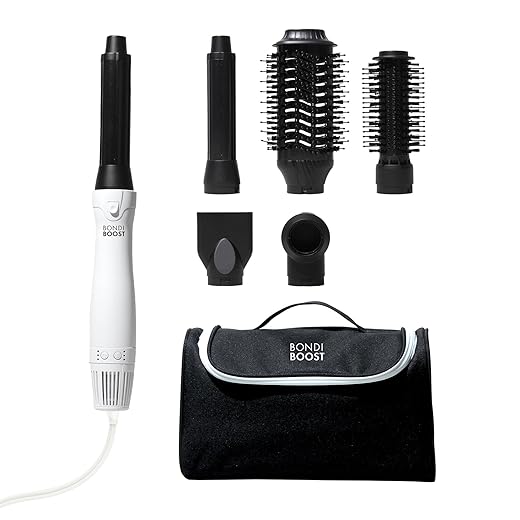 BondiBoost Everlast Airstyler Hair Styling Brush – 6-Head Styling Tool for Salon-Quality Hair with Ceramic Attachments, Versatile Heat & Airflow Settings –All Hair Types
