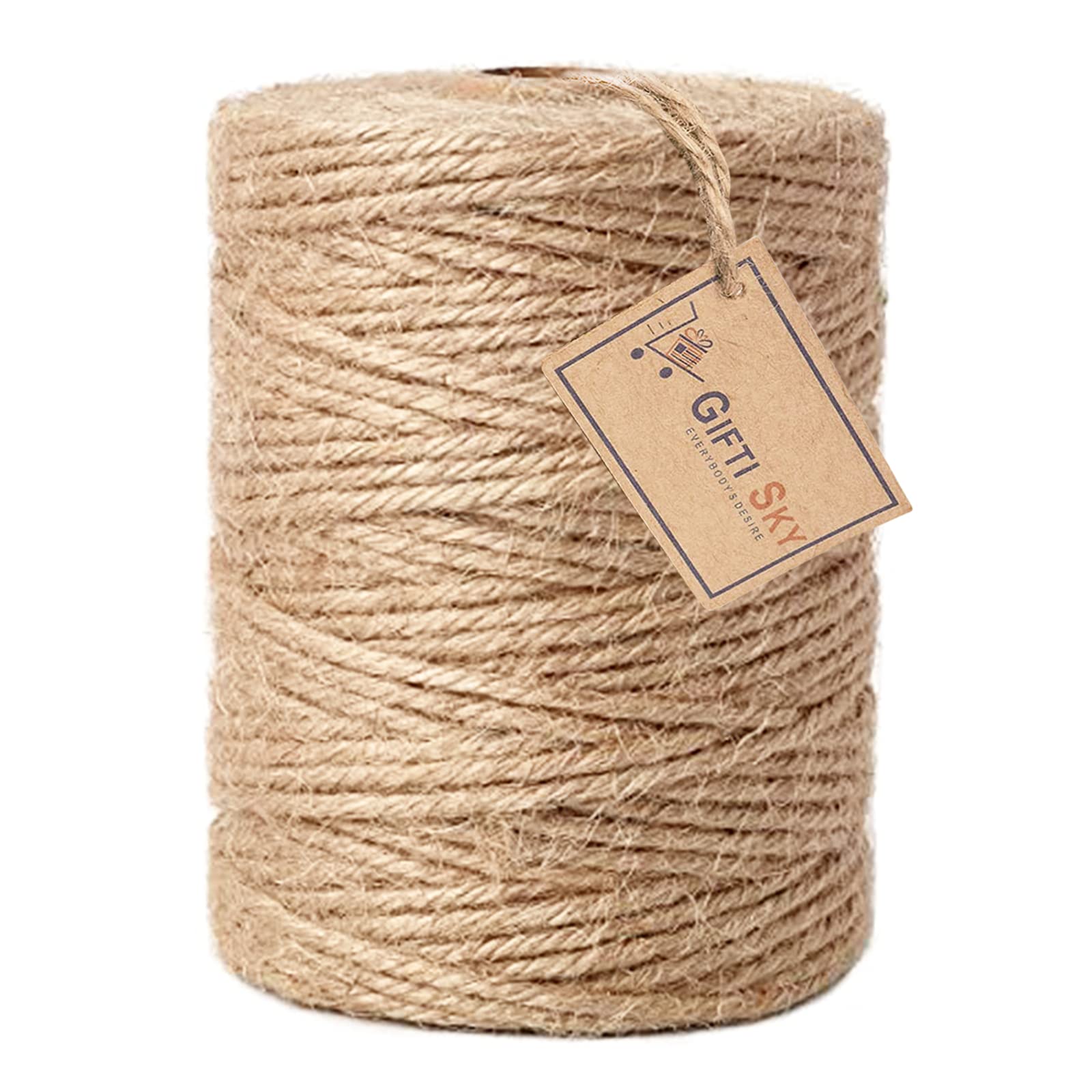 GIFTI SKY Jute Threads Twine, String Rope 250 Meters 2ply 2mm Thick Natural Brown Color for Creative Decoration, Gift Wrapping, DIY, Gardening, Art and Crafts Projects (B0B3TXRQ17) Amazon Price History, Amazon Price Tracker
