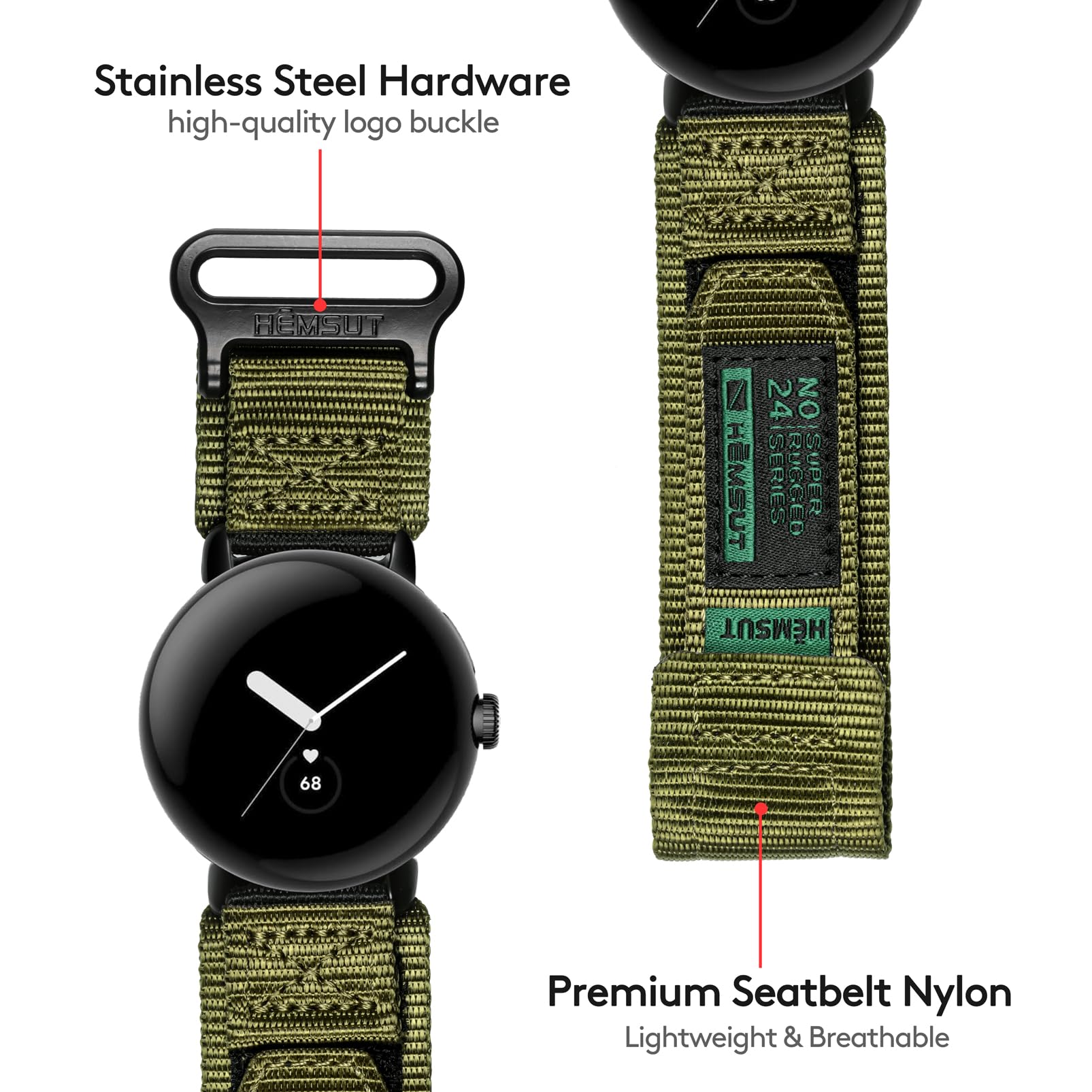 torbollo Stretch Nylon Band Compatible with Google Pixel watch 3 41mm/Pixel Watch 2/Pixel Watch 1,Replacement Strap for Google Pixel Smart Watch Bands Accessories Men Women - Image 3
