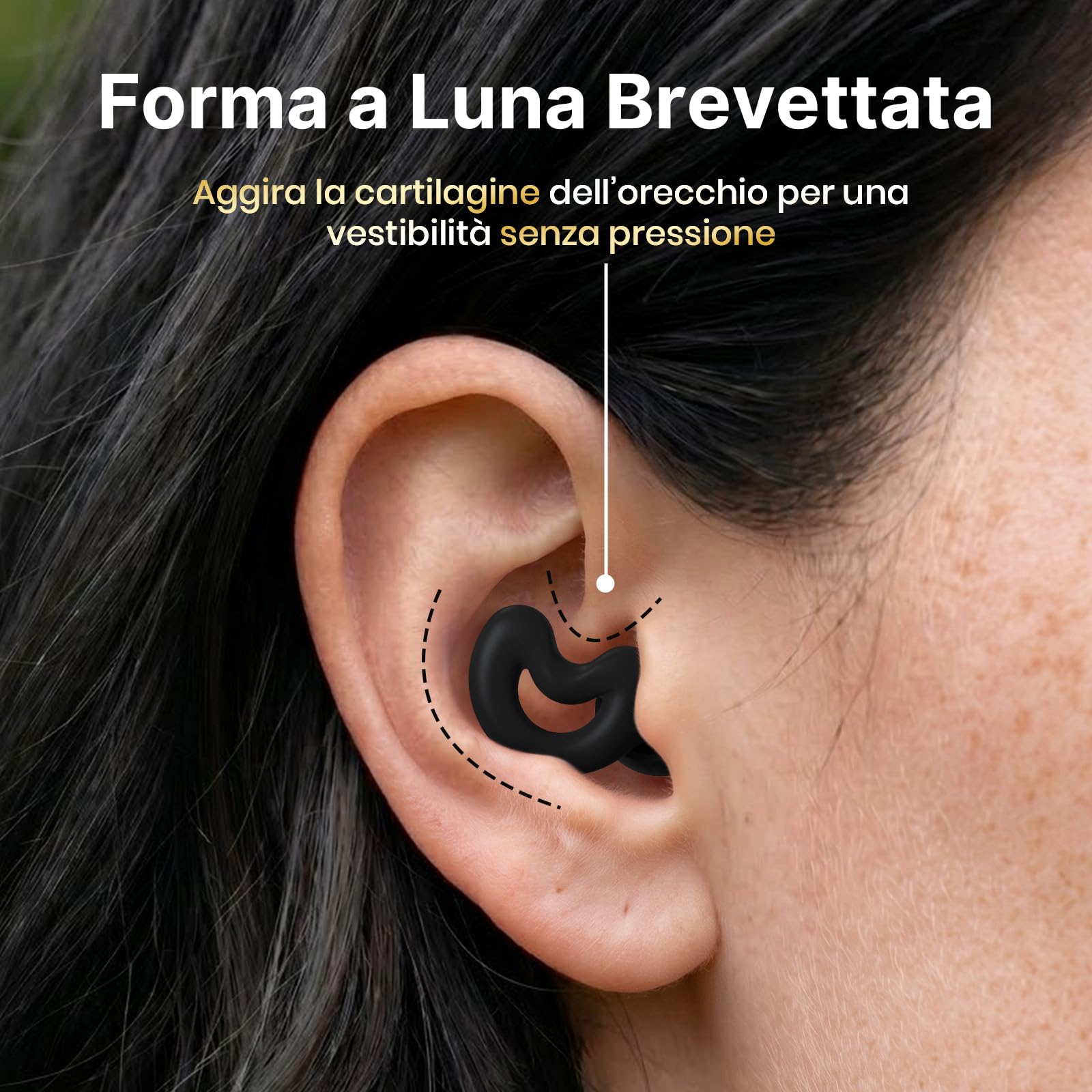 Tappi per Orecchie per Dormire 27dB, Aiutano a Ridurre i Rumori di Fondo, Ideali per Dormire sul Fianco, 4 Misure XS/S/M/L con Punte a Doppia Flangia, Silicone Morbido, Bianco