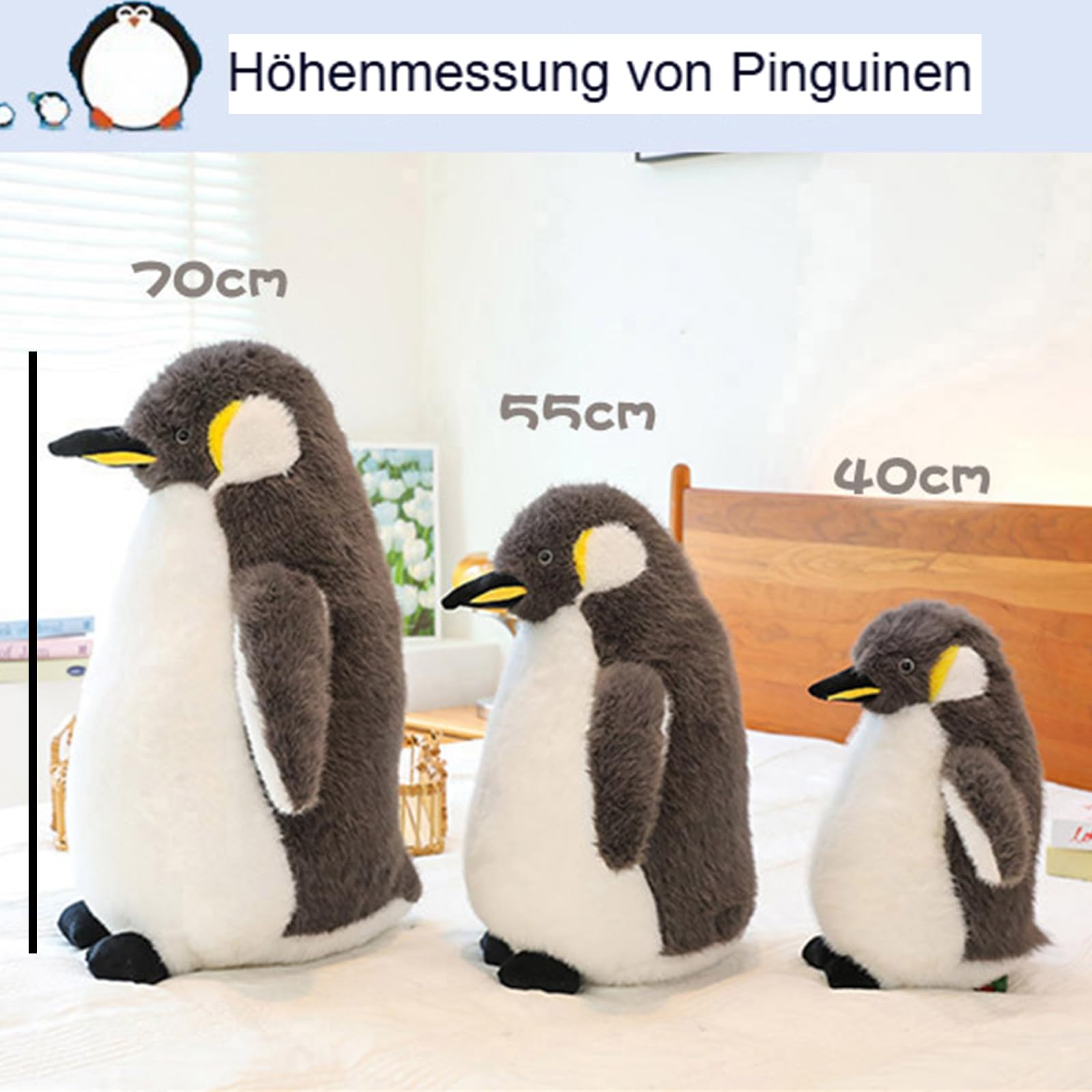 Pinguin Kuscheltier, Pinguine Plüschtier, Große Stofftier Plüschpuppe XXL, Flauschig Wie Echter Pinguin, Kuscheltier für Jedes Alter und Jeden Anlass (70CM)