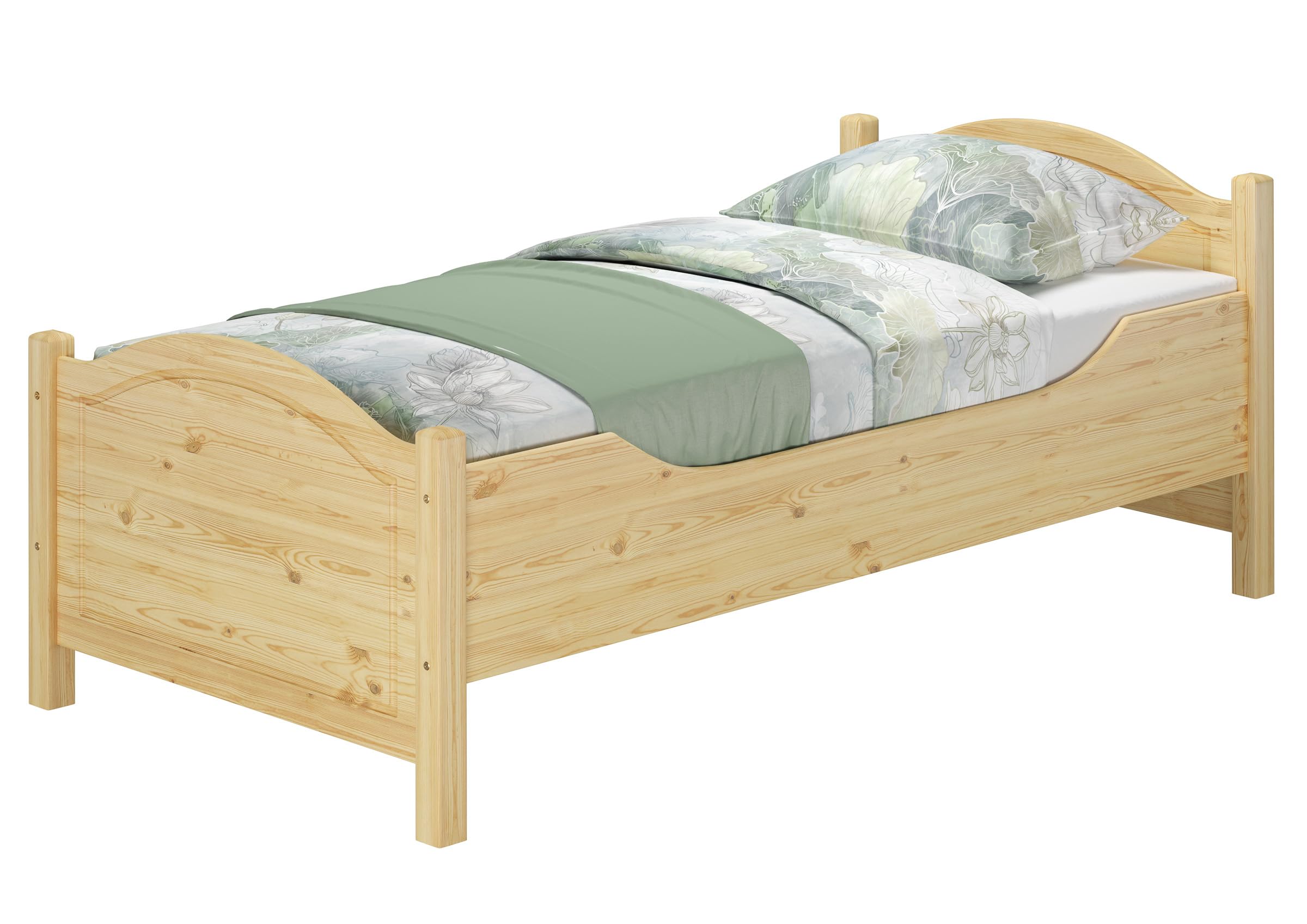 Letto In Pino Massiccio 90x200 – Struttura Letto In Legno Naturale Per Camera Da Letto, Ospiti O Casa Vacanze (Senza Doghe) - 5