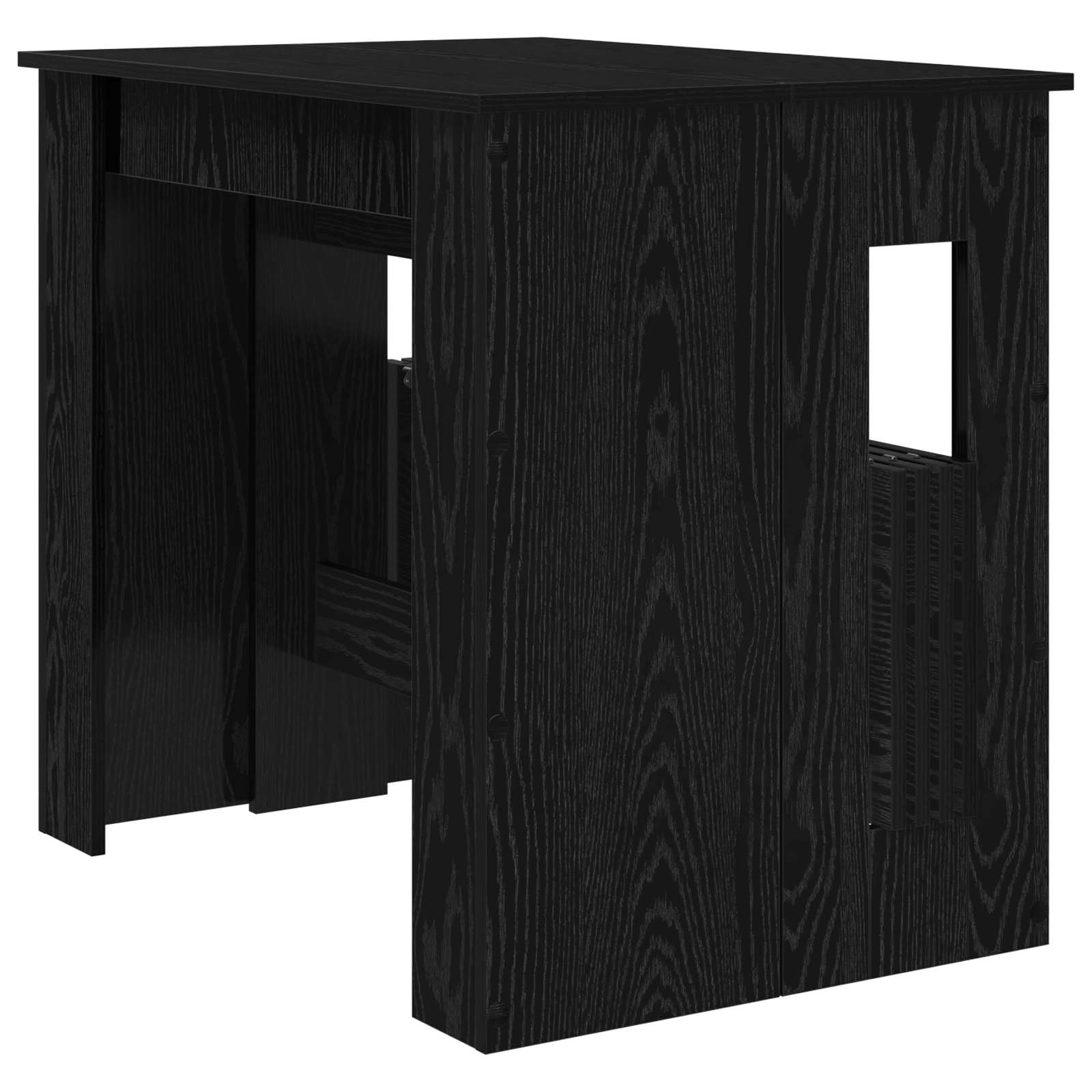 Tavolo da pranzo, 180 x 85 x 75 cm, in legno di rovere nero | Estensibile con meccanismo manuale, impermeabile, versatile come posto di lavoro, facile da pulire