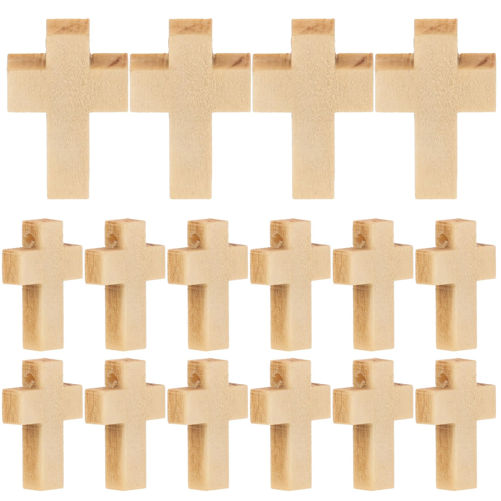 HEALLILY 50pcs Cruz de madera Colgantes Perlas Hombres Mujeres Accesorios de Joyería para Artesanía