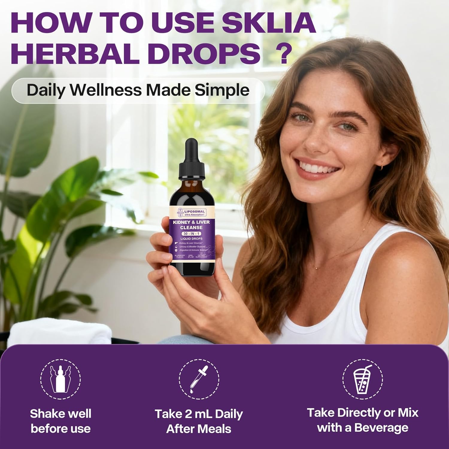 30-in-1 Kidney and Liver Cleanse Detox & Repair Drops with Cranberry Extract, Milk Thistle & Chanca Piedra, Vegan Kidney Support Supplement for Urinary Tract & Liver Support | Blueberry Flavor, 1P - Image 8