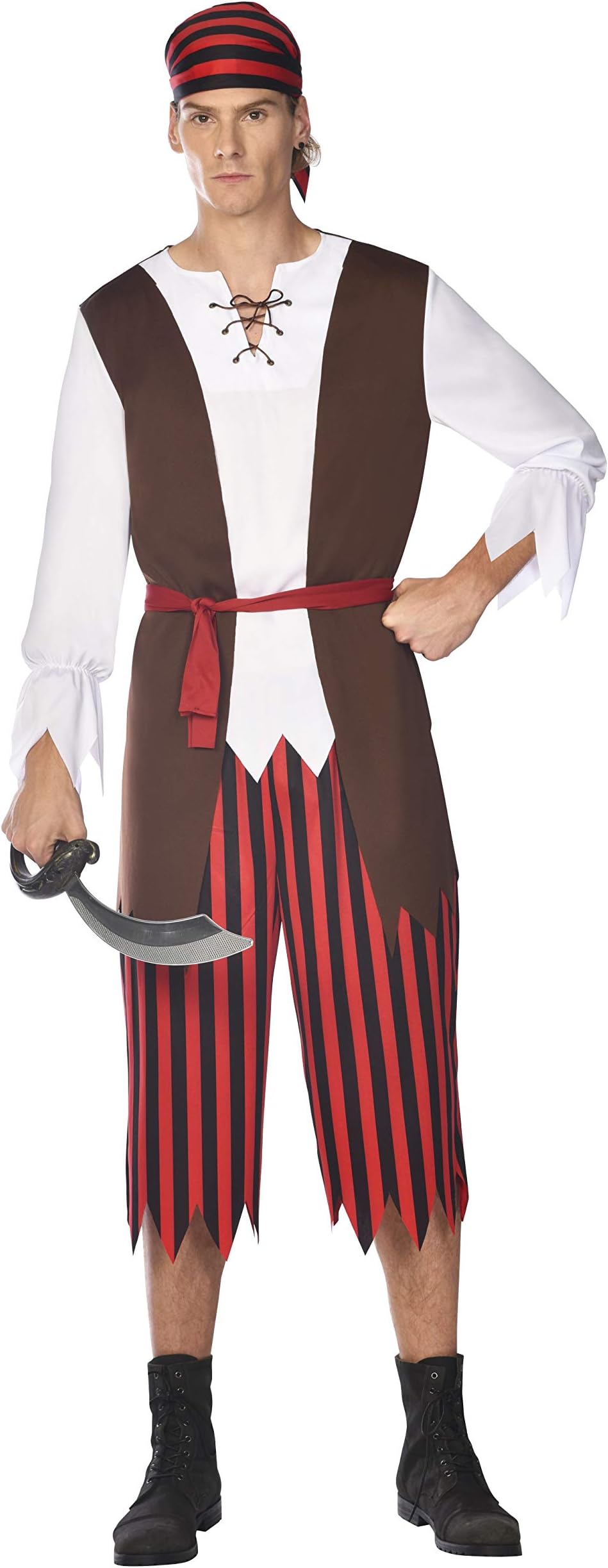 Amscan Men's Pirate Pete Medium Costume Set, Multi, M (pack of 4)