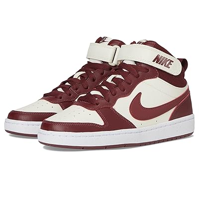 Nike Kids Court Borough Mid 2 (Big Kid) Kids Shoes Soft Pearl/Dark Team Red
