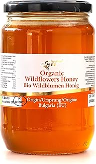 900 g Organic Wildflower Honey – Pure, Unheated, Single Source – Rich Taste & Natural Flavour – 100% Raw & Unprocessed – Premium Quality, Sustainably Harvested (900, Wildflowers)