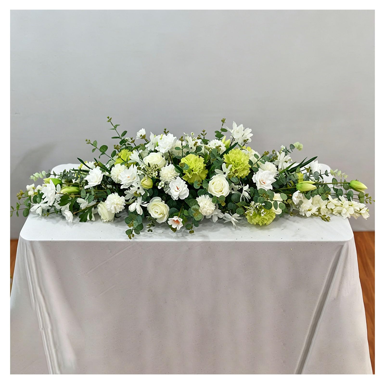 Corporate Floral Decor, Office Meeting Table Arrangement, Business Event Floral, Stylish Artificial Flower Decoration For Professional Scenes, Corporate(Size:120×40×25cm (47.24×15.75×9.84in),Color:C)