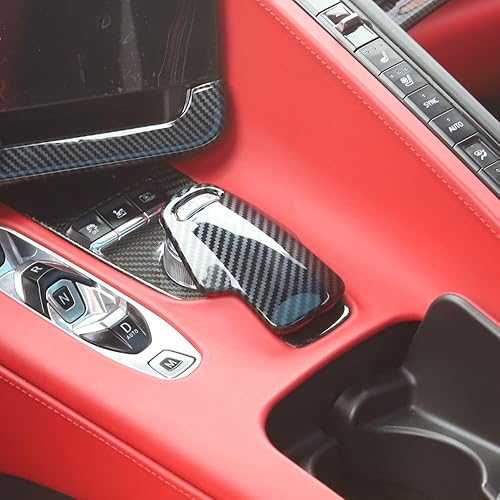 Miniatura 2 de crosselec Carbon Fiber Gear Shift Panel Cover Trim for Chevrolet Corvette C8 2020-2024(gear shift head)
