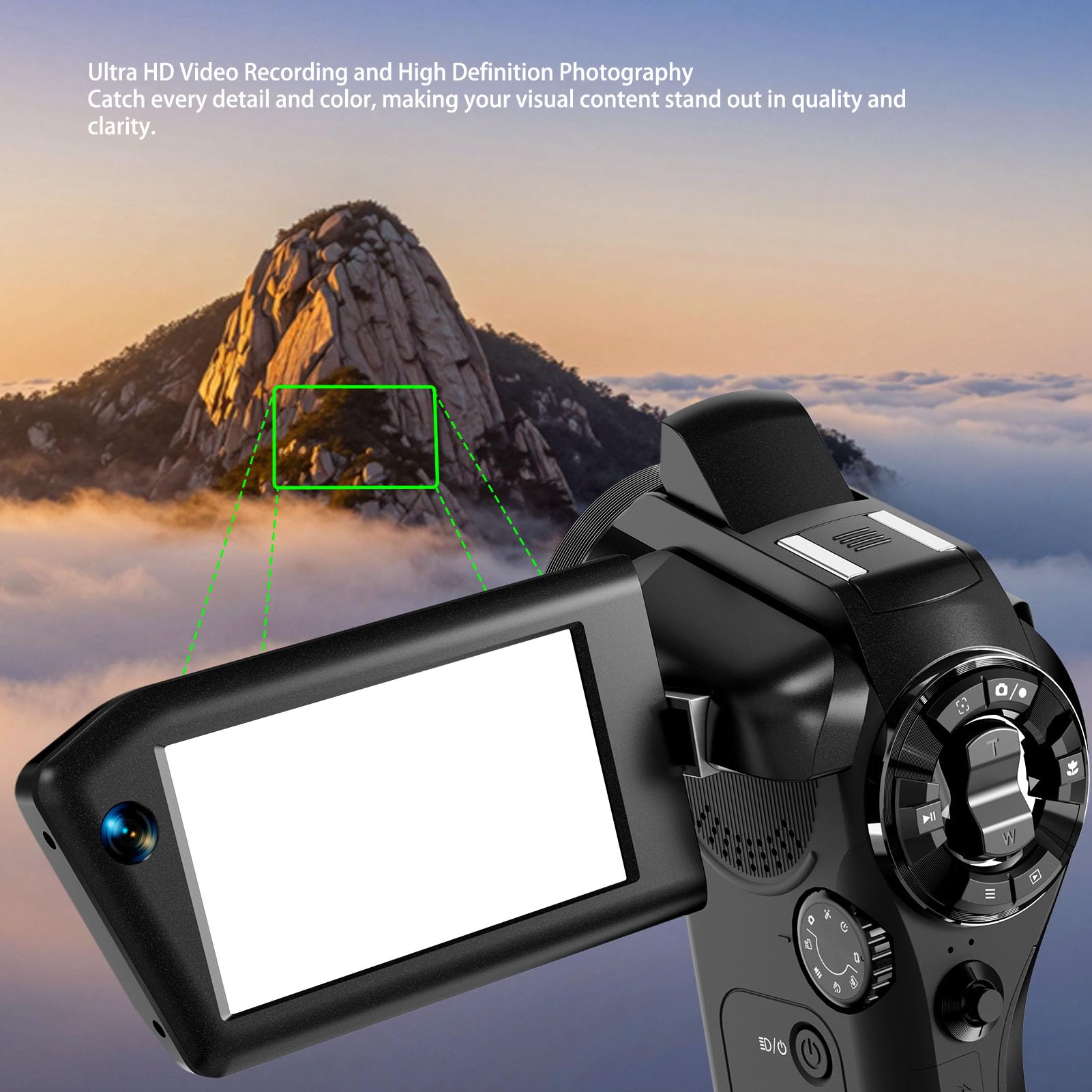 Tangxi Videocamera 8K, Videocamera HD da 75 MP per WiFi con Doppio Obiettivo Zoom Digitale 16X Schermo Ruotabile Controllo Remoto, per i Viaggi dei Vlogger