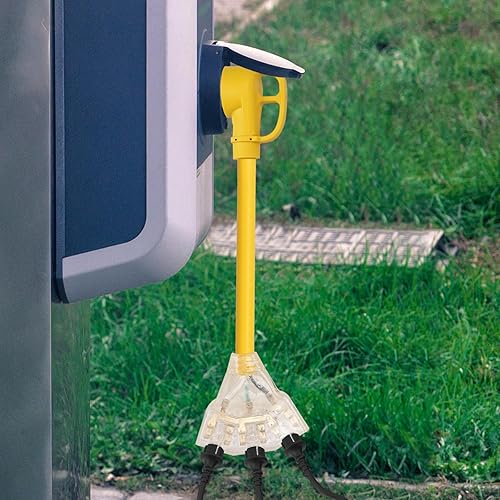 Miniatura 6 de RealPlus Cable adaptador de 30 amperios a 110 V para distribución de generador RV NEMA TT-30P macho a 3X 5-15R5-20R T-Blade Toma de corriente