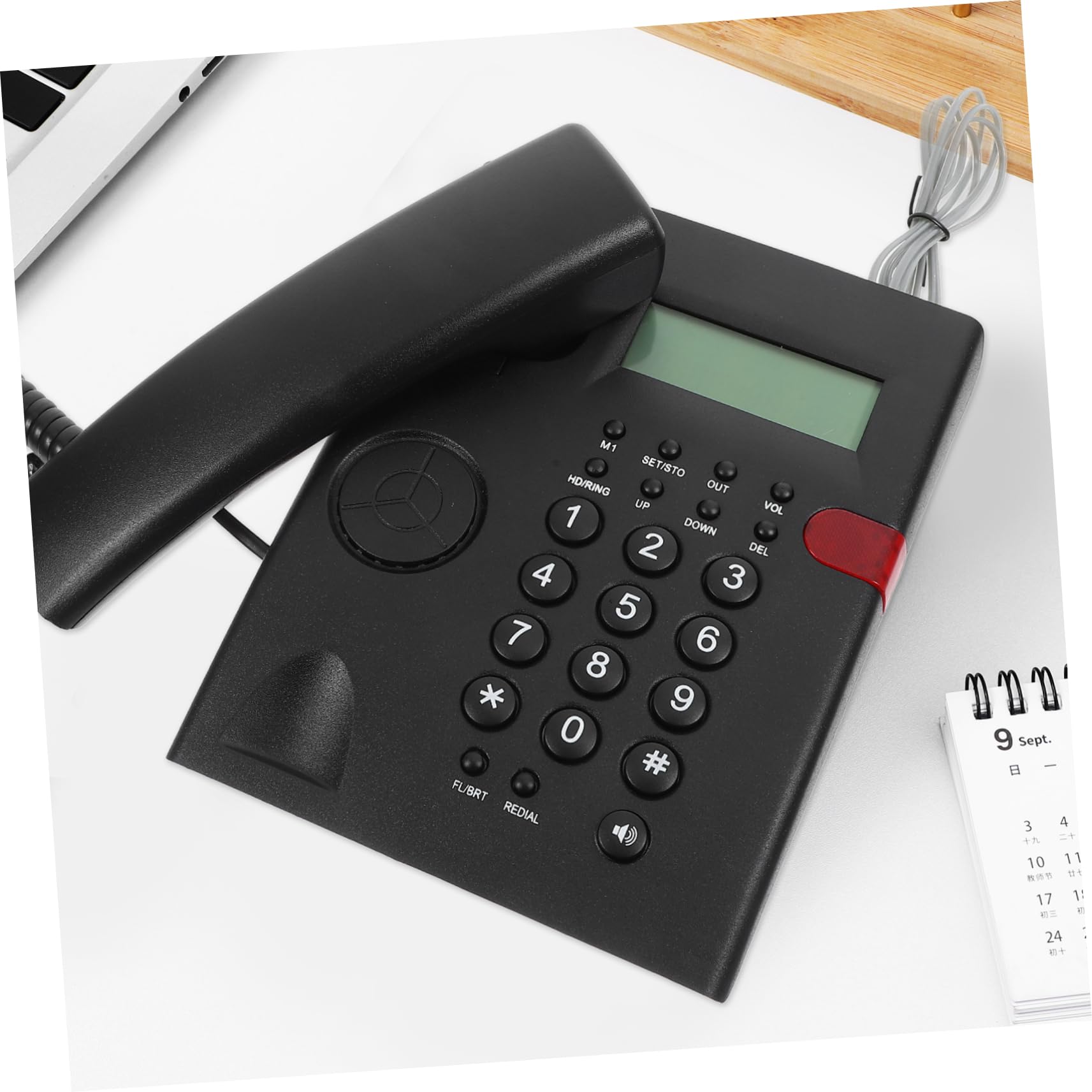 HOMSFOU Telefono Fisso Tasti Grandi per Casa Ufficio Telefoni Fissi Filo Anziani Adolescenti