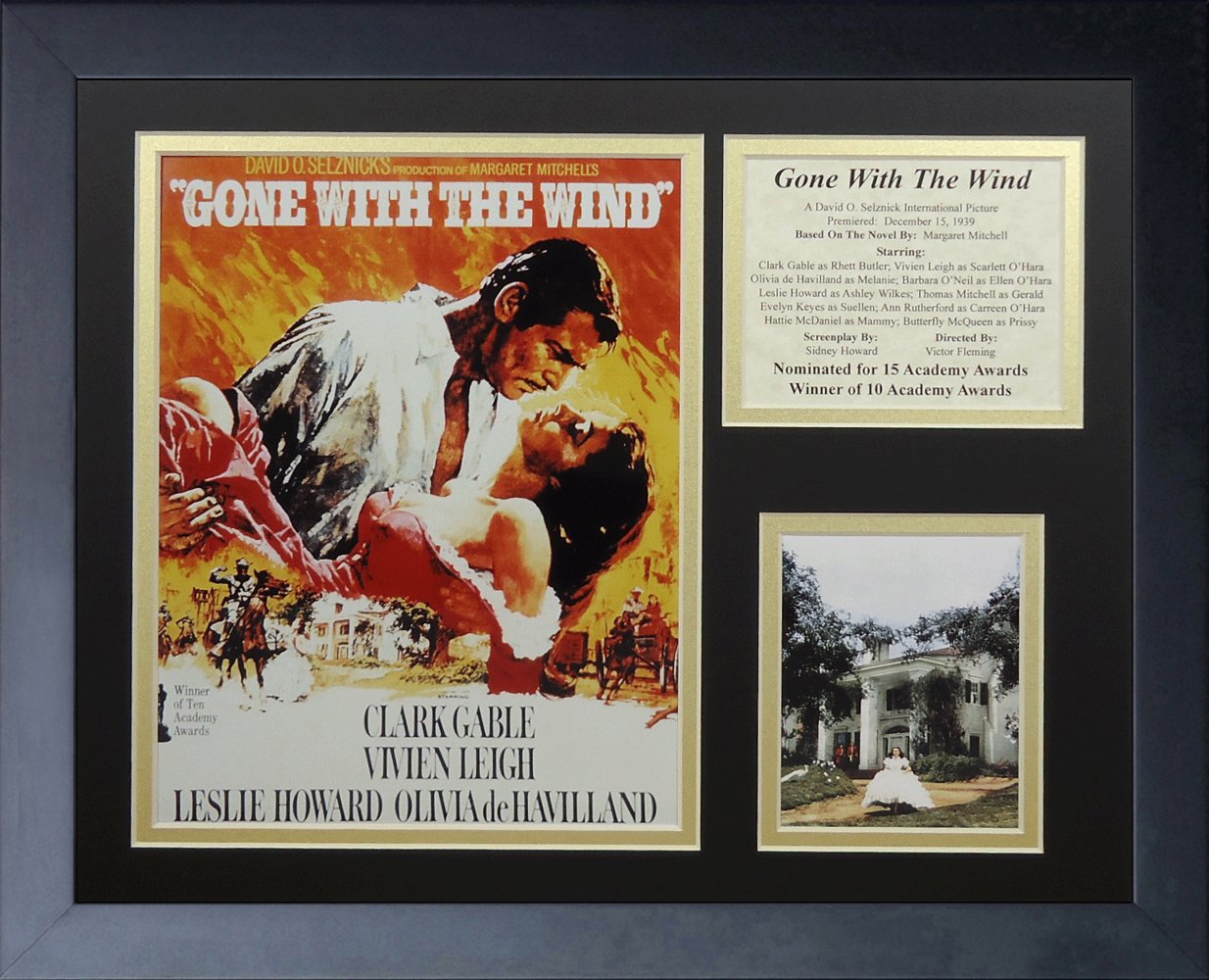 Photo encadrée Gone with the Wind Movie Art Collage 28 x 35,6 cm aux finitions de haute qualité
