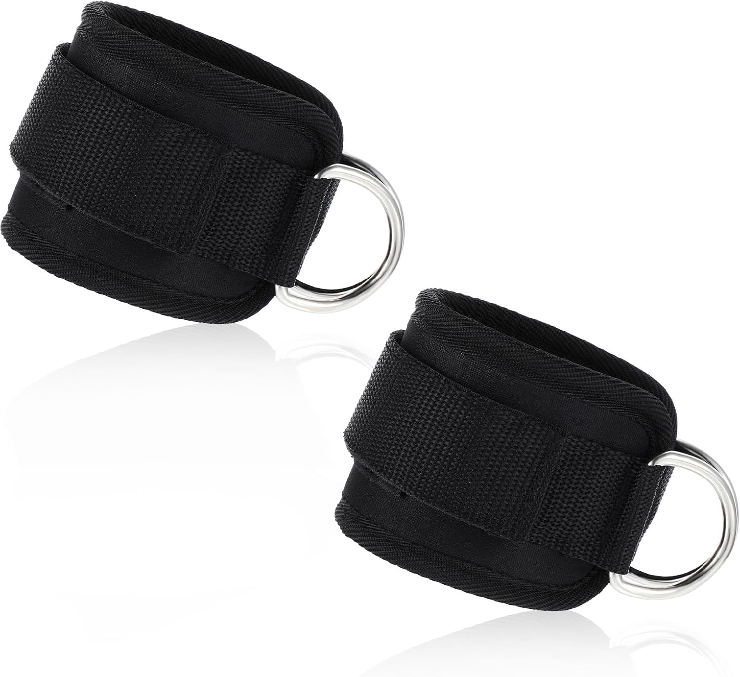 2PCS Fitness Ankle Straps Comfortable Adjustable Padded Ankle Wrist Cuffs Work Out Cuff Attachment for Cable Machines Gym Booty Workouts Leg Extension Hip Abductors Lower Body Fitness