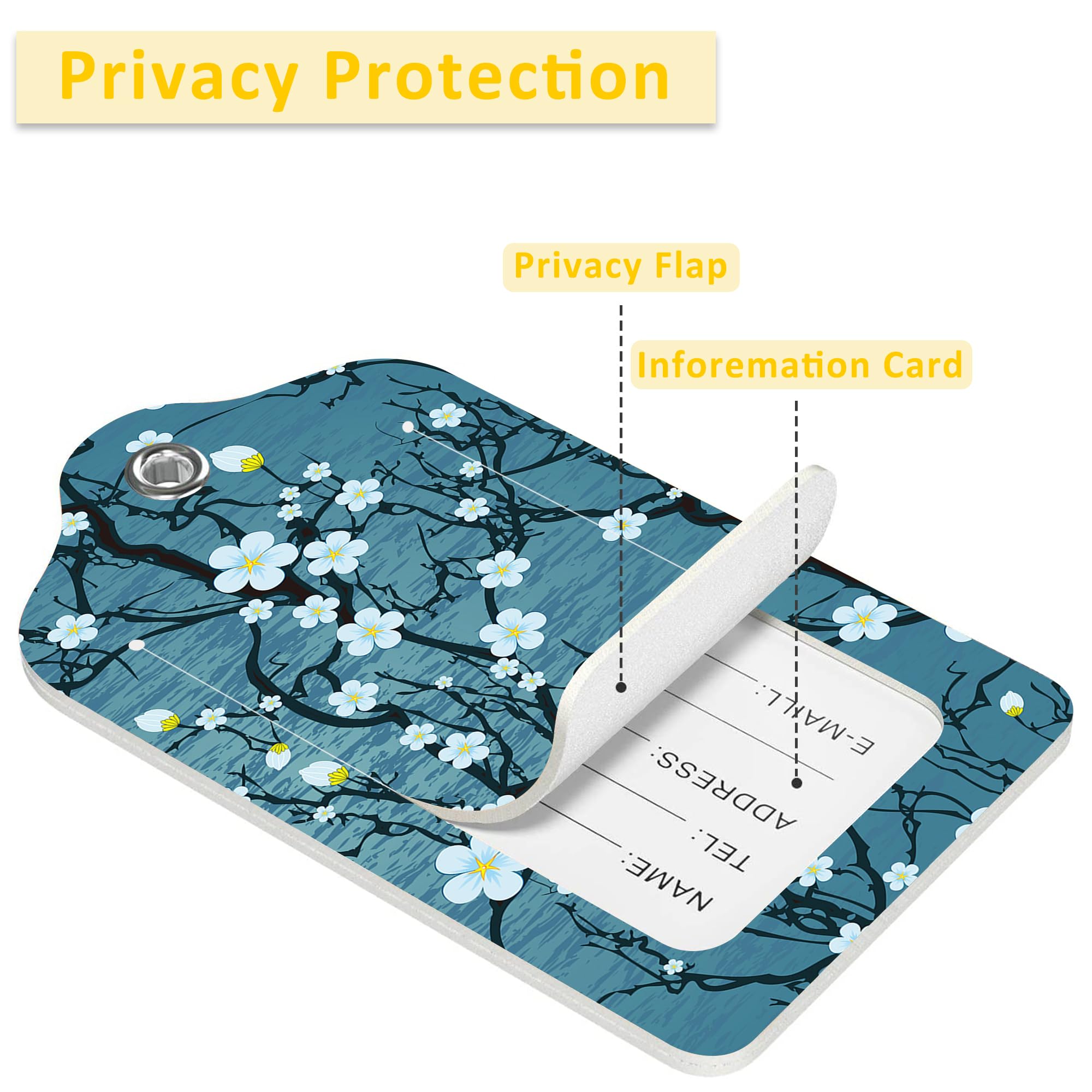 SKYDAWNY Lot De 2 étiquettes De Bagage En Cuir Avec Motif