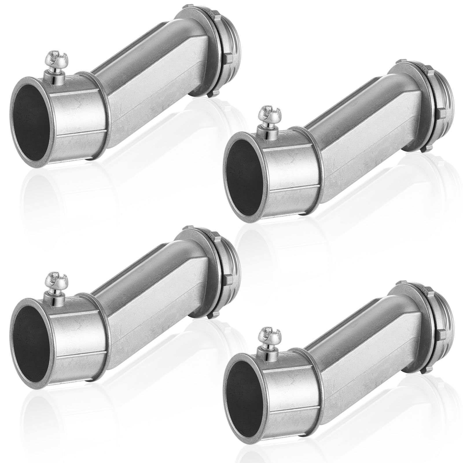 Relaxweex Paquete de 4 conectores de compensación Emt a caja de 3/4 pulgadas con tornillo de fijación y tuerca de bloqueo 3/4 accesorios de conducto para accesorios eléctricos de 3/4 pulgadas
