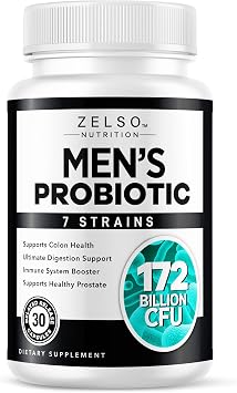 ZELSO Probiotic for Men, 175 Billion CFU Probiotic Supplement Designed for Mens Health, 30 Day Supply