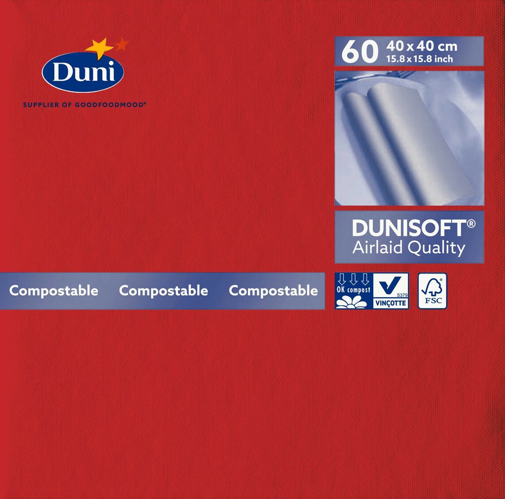 Duni 140451 Dunisoft - Servilletas grandes (40 x 40 cm, 720 unidades), color rojo