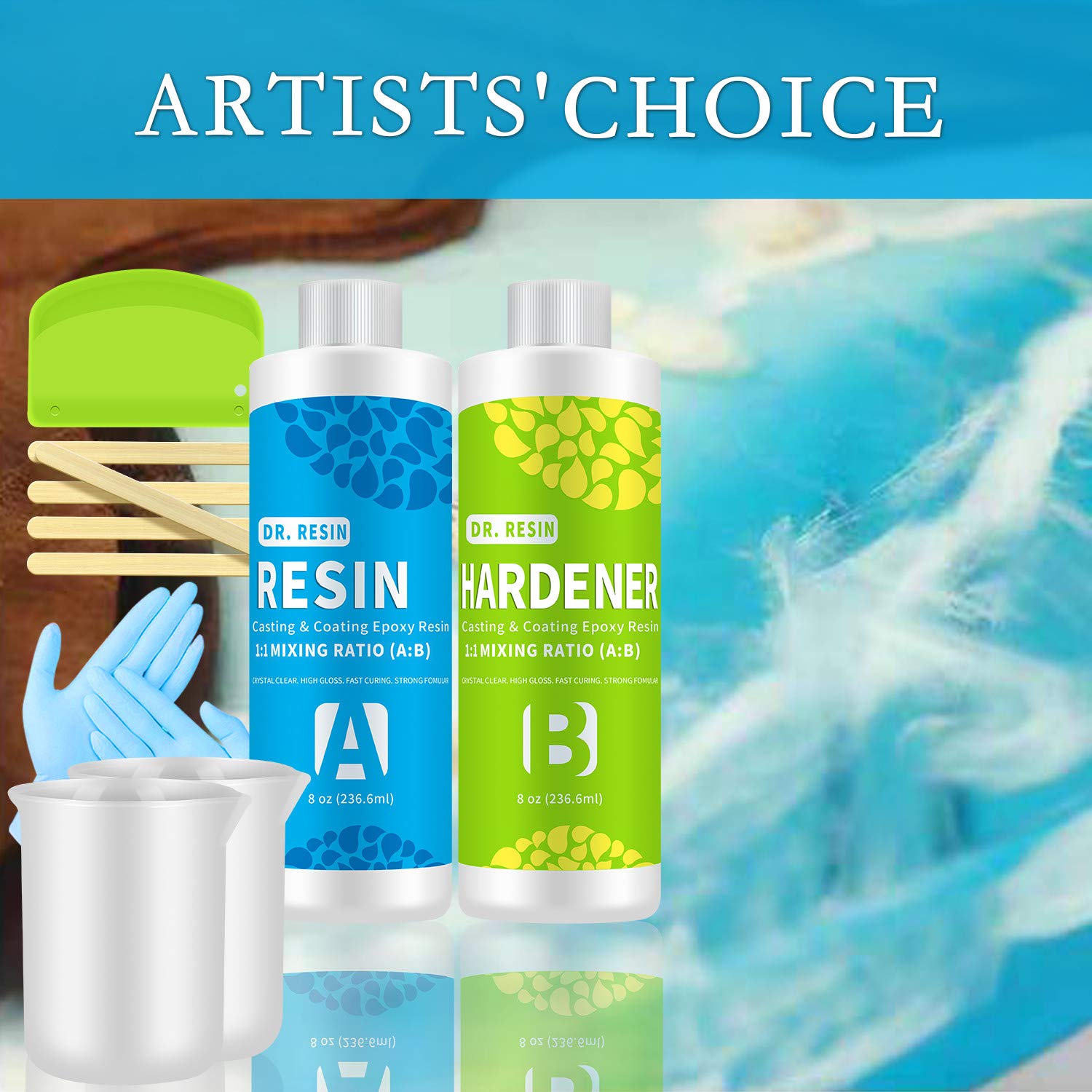 Crystal Clear Epoxy Resin Kit Resin Starter Kit 16oz/473ml 2 Part