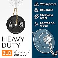 Vista 3 de GLUIT Ganchos de ventosa – Ganchos de pared de utilidad para todos los propósitos, acero inoxidable extraíbles pequeñas ventosas para cocina, baño